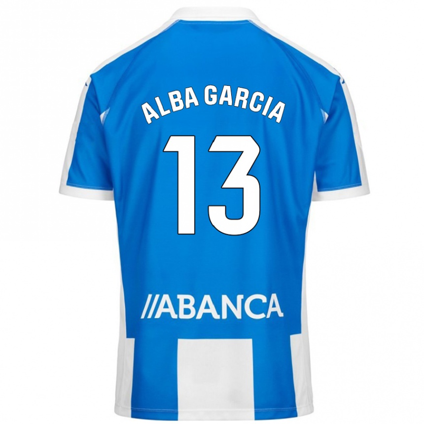 Kids Football Lucía Alba García #13 Blue White Home Jersey 2024/25 T-Shirt