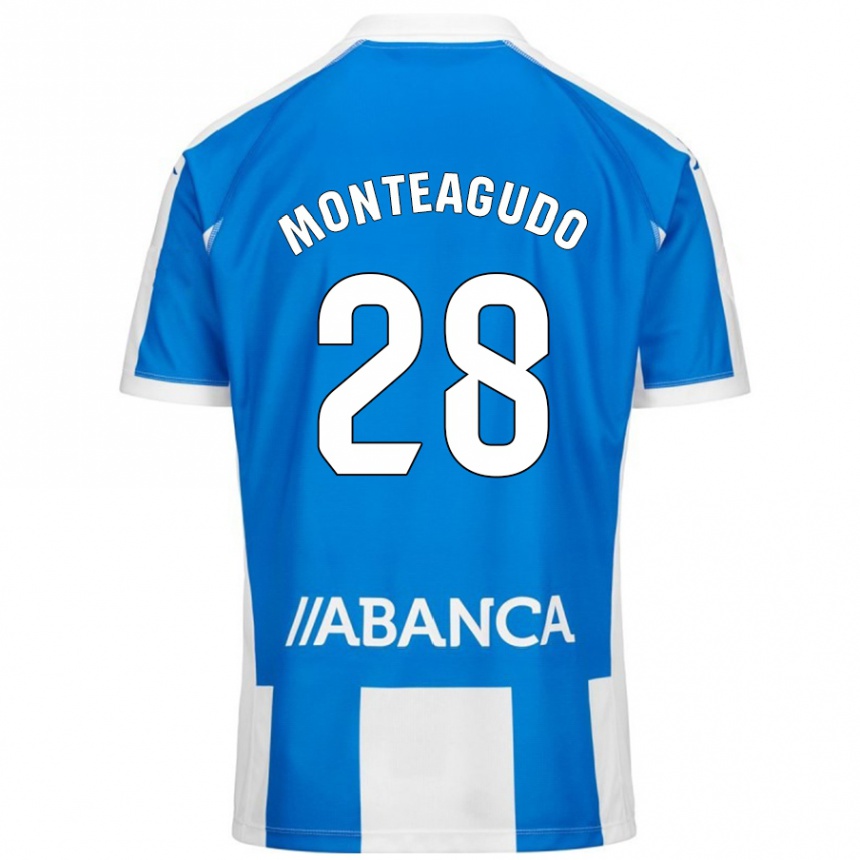 Kids Football Paula Monteagudo #28 Blue White Home Jersey 2024/25 T-Shirt