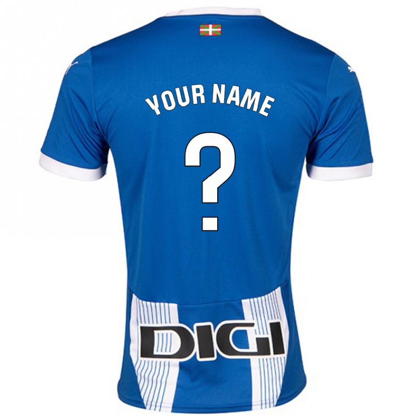 Kids Football Your Name #0 Blue Home Jersey 2024/25 T-Shirt