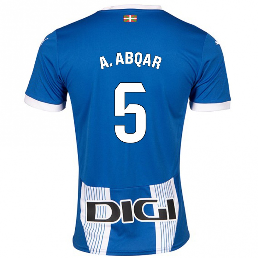 Kids Football Abdel Abqar #5 Blue Home Jersey 2024/25 T-Shirt