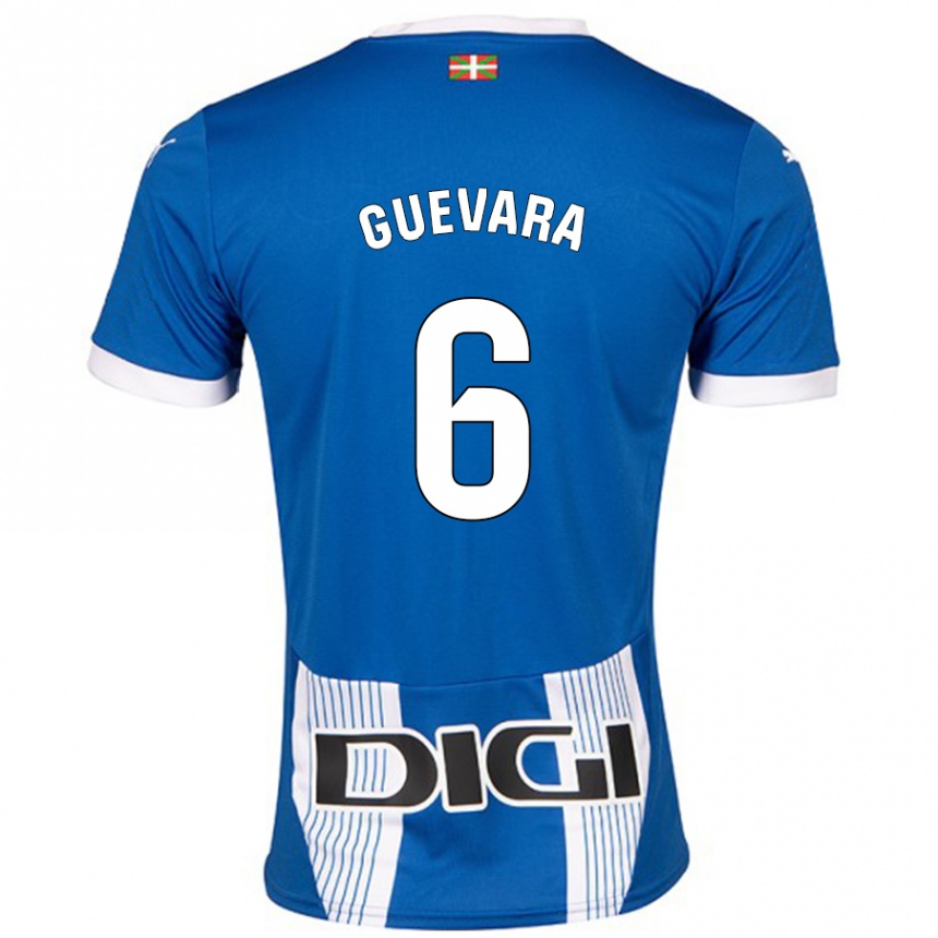 Kids Football Ander Guevara #6 Blue Home Jersey 2024/25 T-Shirt