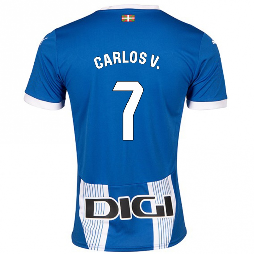 Kids Football Carlos Vicente #7 Blue Home Jersey 2024/25 T-Shirt