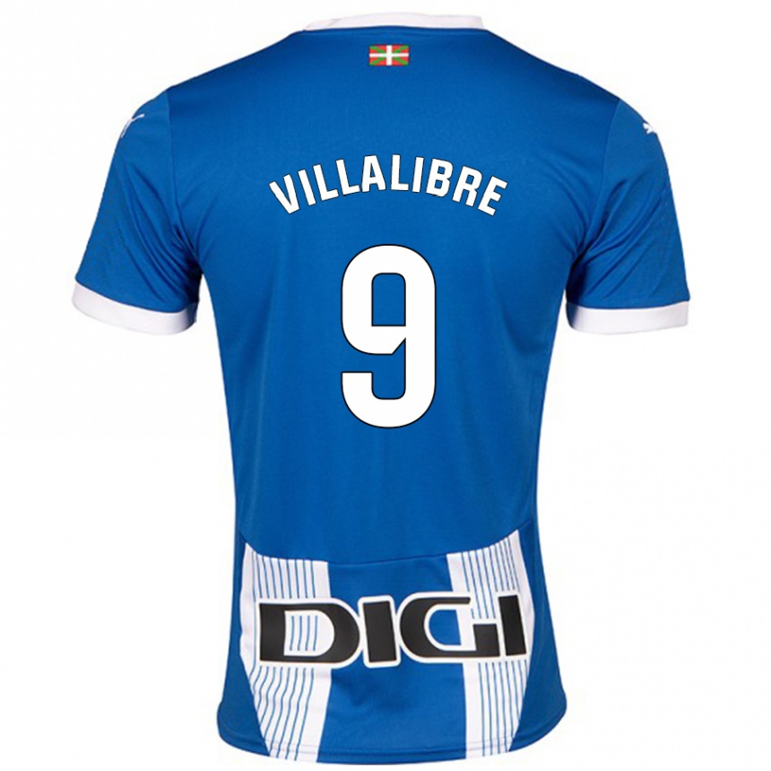 Kids Football Asier Villalibre #9 Blue Home Jersey 2024/25 T-Shirt