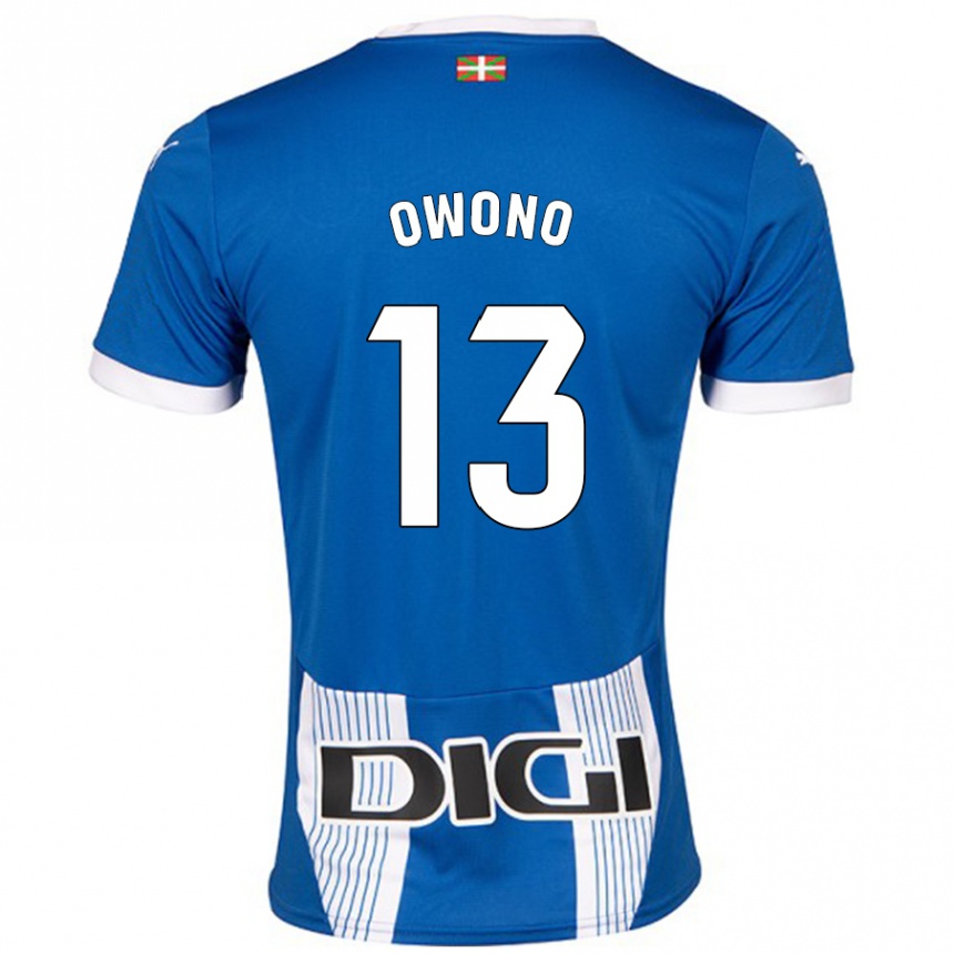 Kids Football Jesús Owono #13 Blue Home Jersey 2024/25 T-Shirt