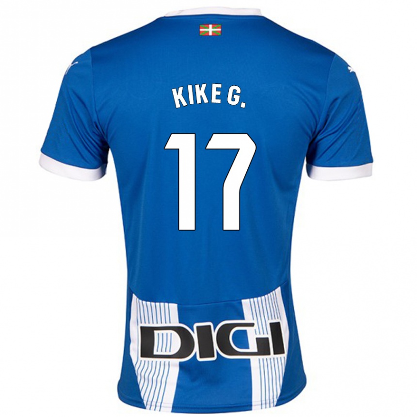 Kids Football Kike García #17 Blue Home Jersey 2024/25 T-Shirt