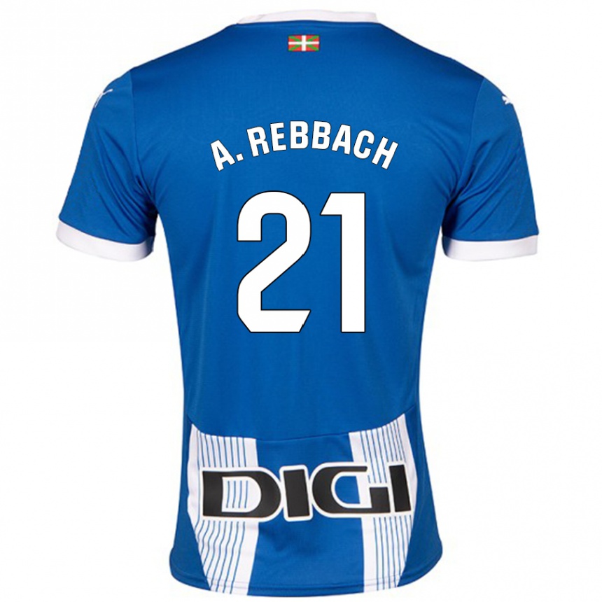 Kids Football Abde Rebbach #21 Blue Home Jersey 2024/25 T-Shirt