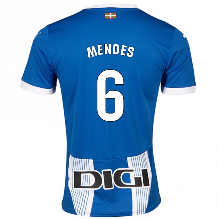 Kids Football Tomás Mendes #6 Blue Home Jersey 2024/25 T-Shirt