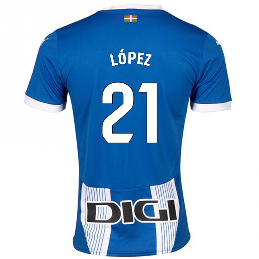 Kids Football Juanma López #21 Blue Home Jersey 2024/25 T-Shirt