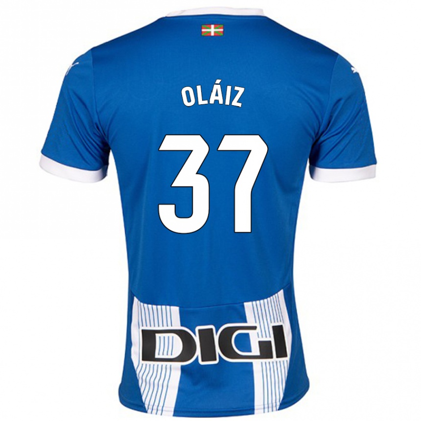 Kids Football Xanet Oláiz #37 Blue Home Jersey 2024/25 T-Shirt