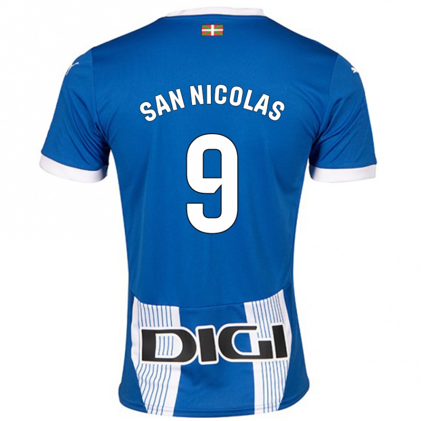 Kids Football Olga San Nicolás #9 Blue Home Jersey 2024/25 T-Shirt