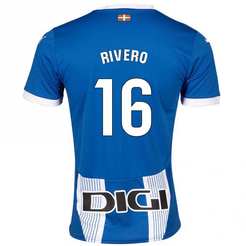 Kids Football Almudena Rivero #16 Blue Home Jersey 2024/25 T-Shirt