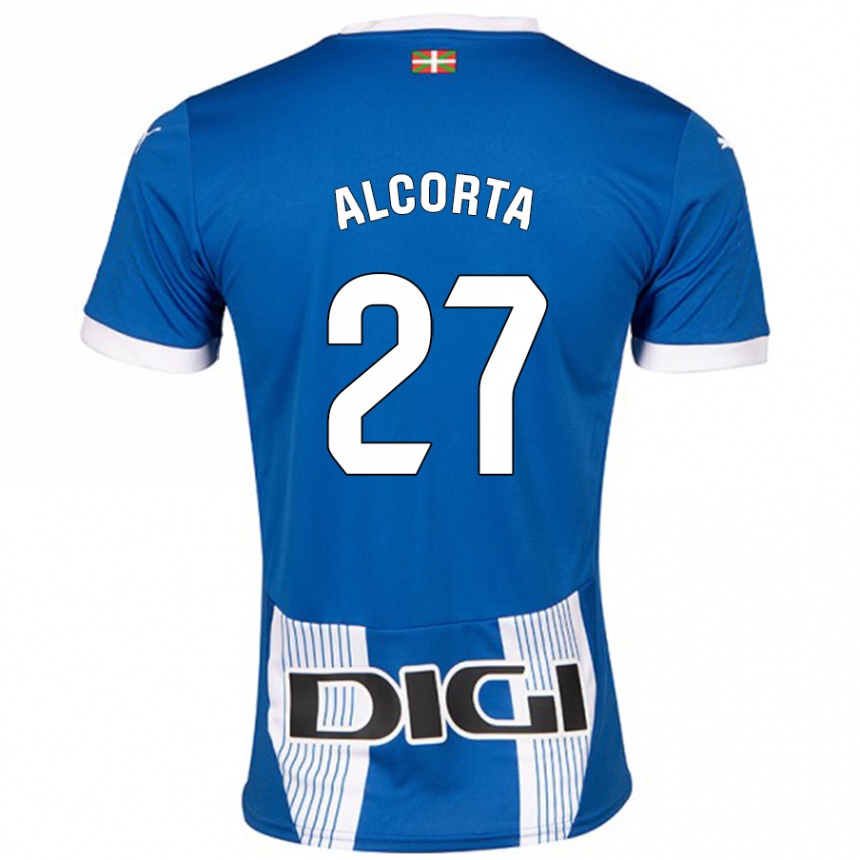 Kids Football Alaitz Alcorta #27 Blue Home Jersey 2024/25 T-Shirt