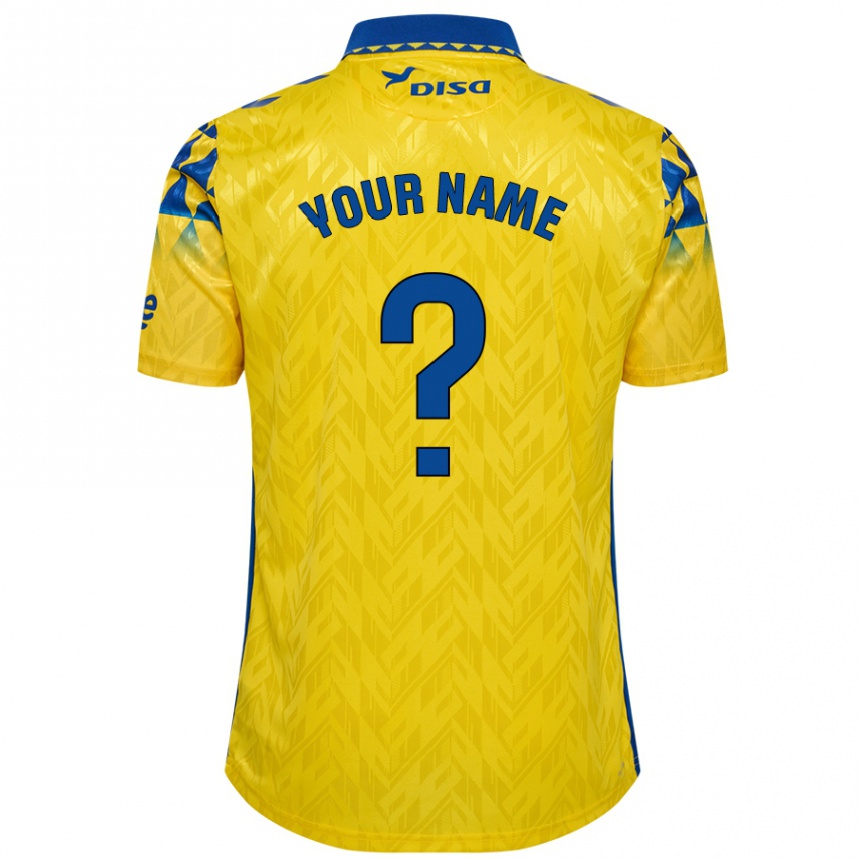 Kids Football Your Name #0 Yellow Blue Home Jersey 2024/25 T-Shirt