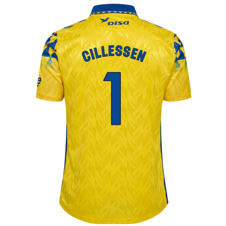 Kids Football Jasper Cillessen #1 Yellow Blue Home Jersey 2024/25 T-Shirt