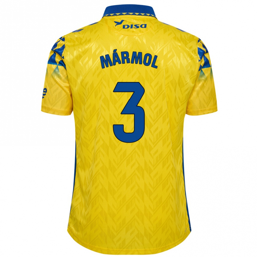 Kids Football Mika Mármol #3 Yellow Blue Home Jersey 2024/25 T-Shirt