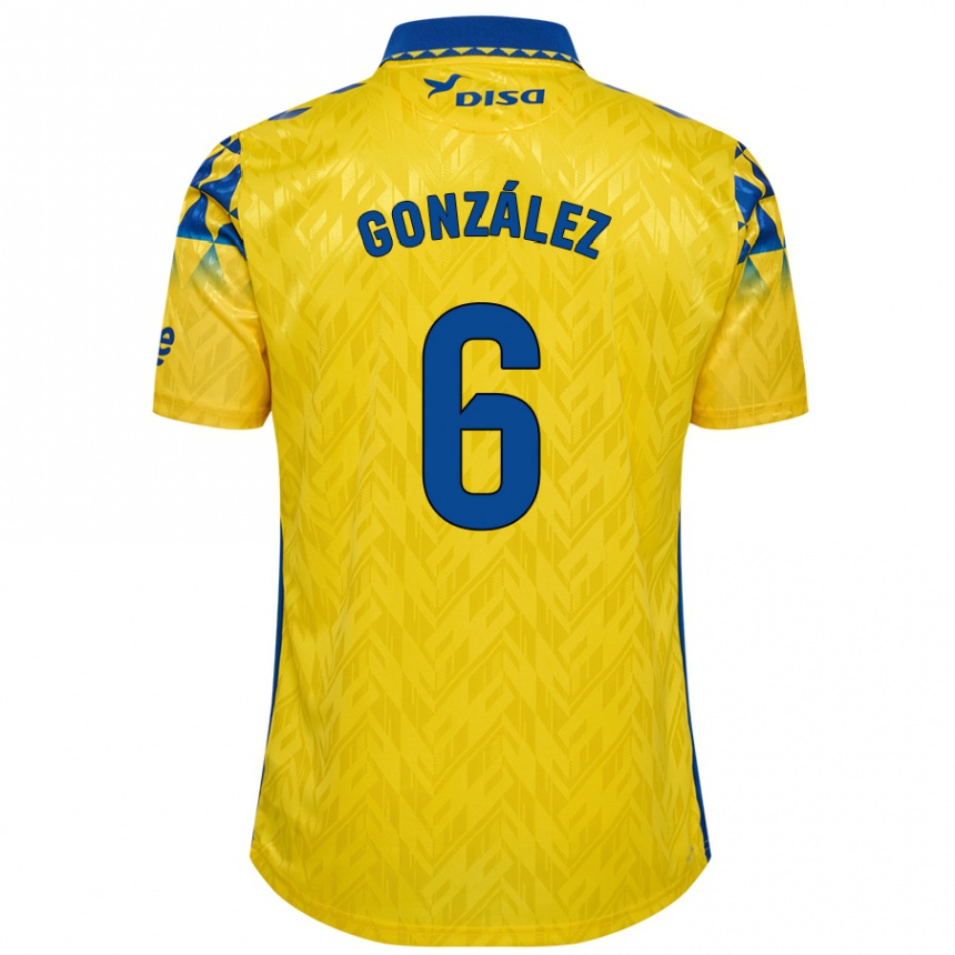 Kids Football Fabio González #6 Yellow Blue Home Jersey 2024/25 T-Shirt