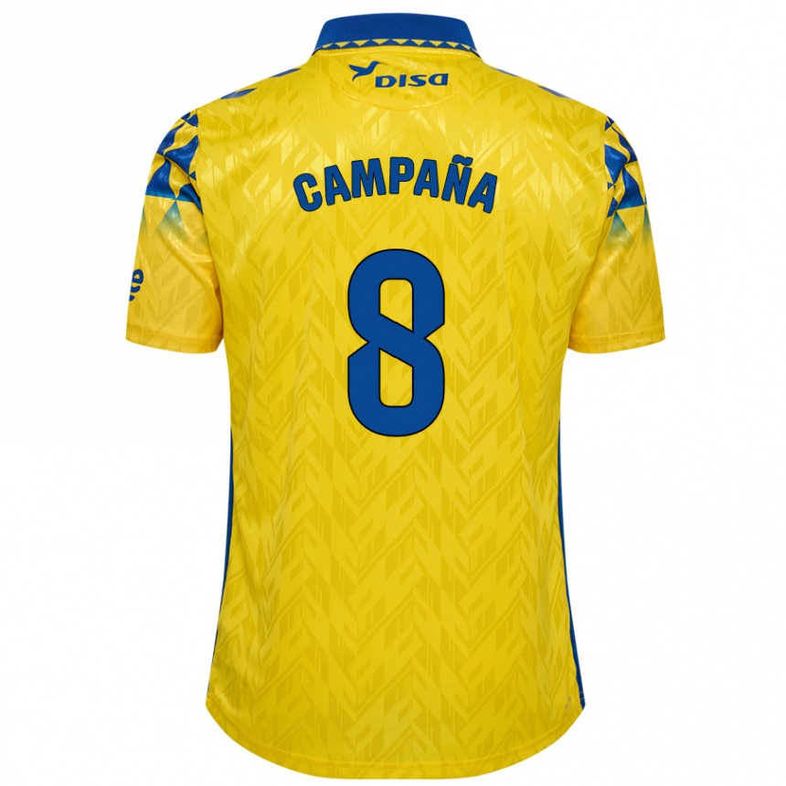 Kids Football José Campaña #8 Yellow Blue Home Jersey 2024/25 T-Shirt