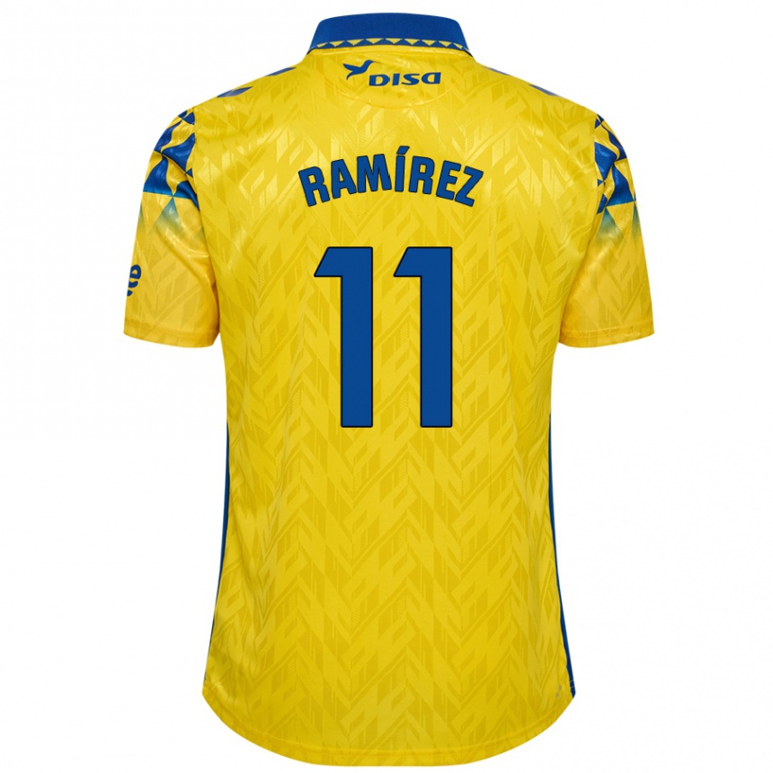 Kids Football Benito Ramírez #11 Yellow Blue Home Jersey 2024/25 T-Shirt