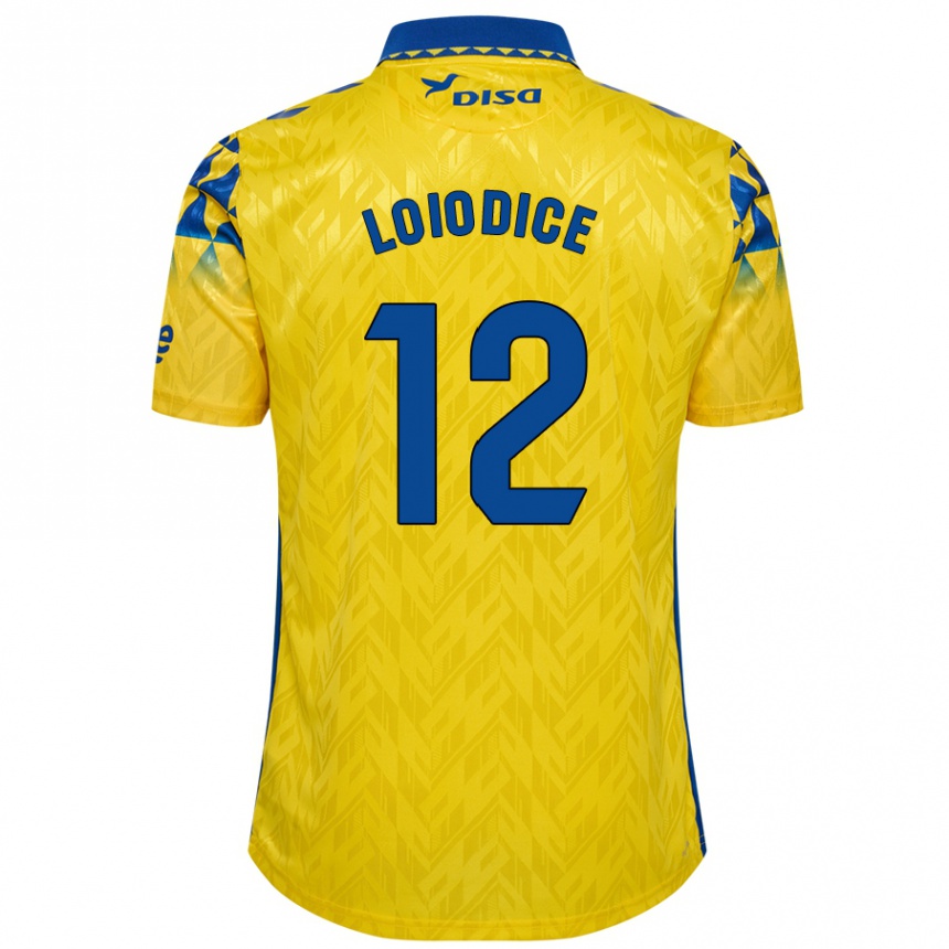 Kids Football Enzo Loiodice #12 Yellow Blue Home Jersey 2024/25 T-Shirt