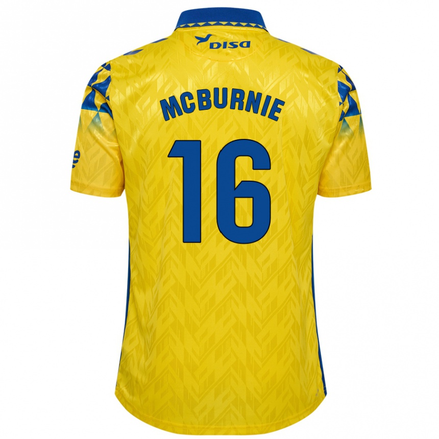 Kids Football Oli Mcburnie #16 Yellow Blue Home Jersey 2024/25 T-Shirt