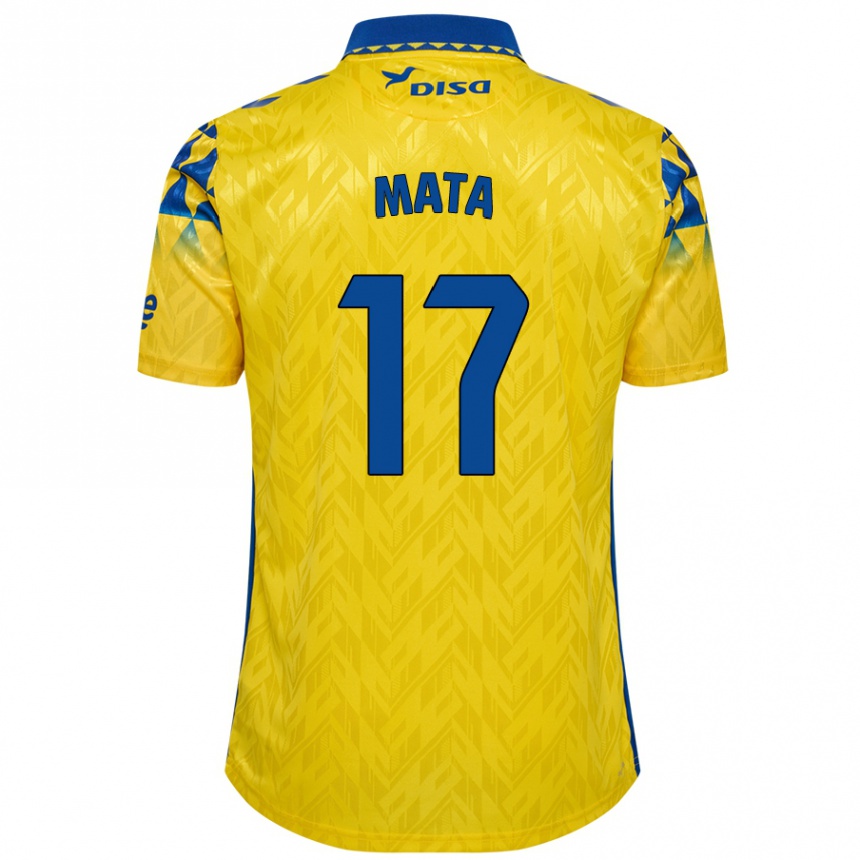 Kids Football Jaime Mata #17 Yellow Blue Home Jersey 2024/25 T-Shirt