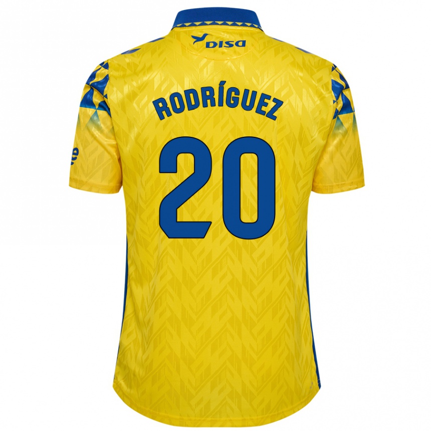 Kids Football Kirian Rodríguez #20 Yellow Blue Home Jersey 2024/25 T-Shirt