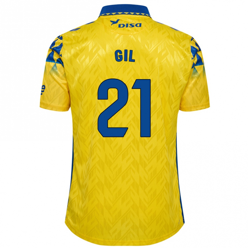 Kids Football Iván Gil #21 Yellow Blue Home Jersey 2024/25 T-Shirt