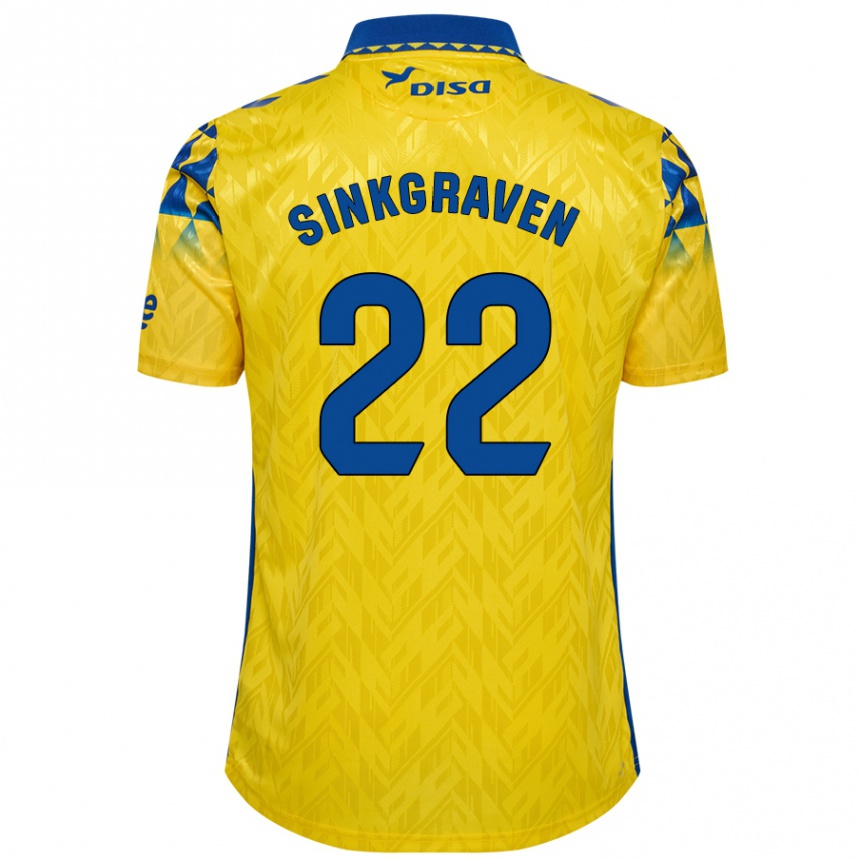 Kids Football Daley Sinkgraven #22 Yellow Blue Home Jersey 2024/25 T-Shirt