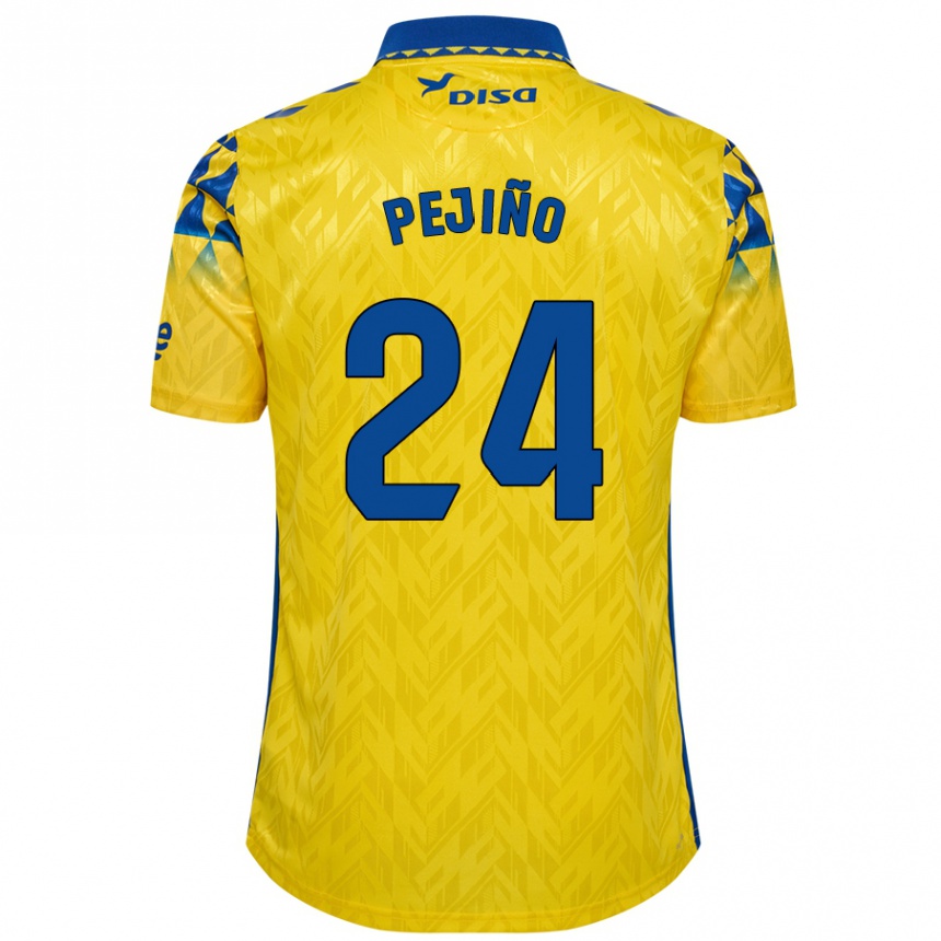 Kids Football Pejiño #24 Yellow Blue Home Jersey 2024/25 T-Shirt