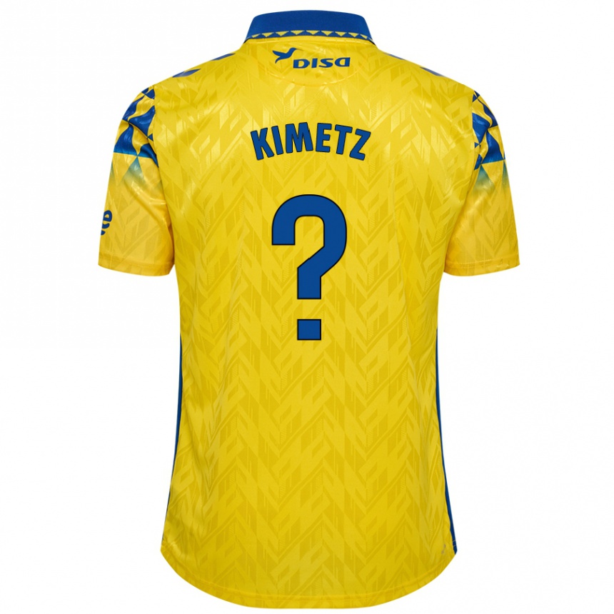 Kids Football Kimetz García #0 Yellow Blue Home Jersey 2024/25 T-Shirt