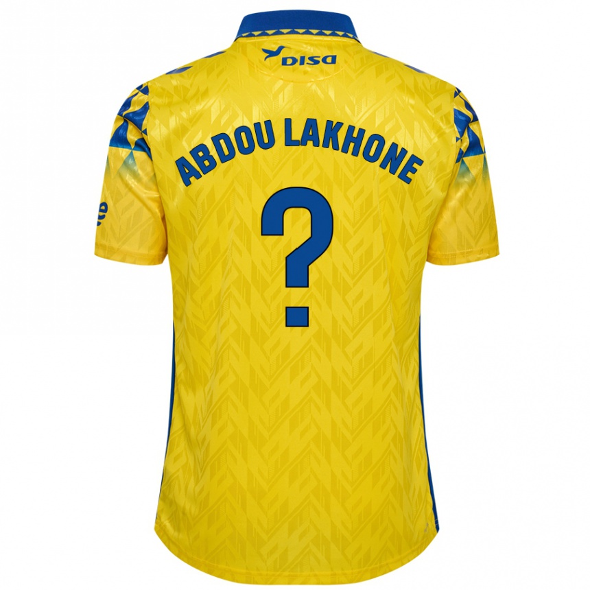 Kids Football Pape Abdou Lakhone #0 Yellow Blue Home Jersey 2024/25 T-Shirt