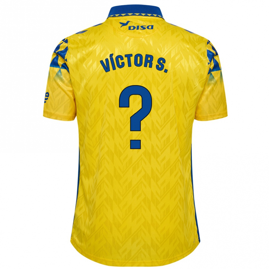 Kids Football Víctor Sánchez #0 Yellow Blue Home Jersey 2024/25 T-Shirt