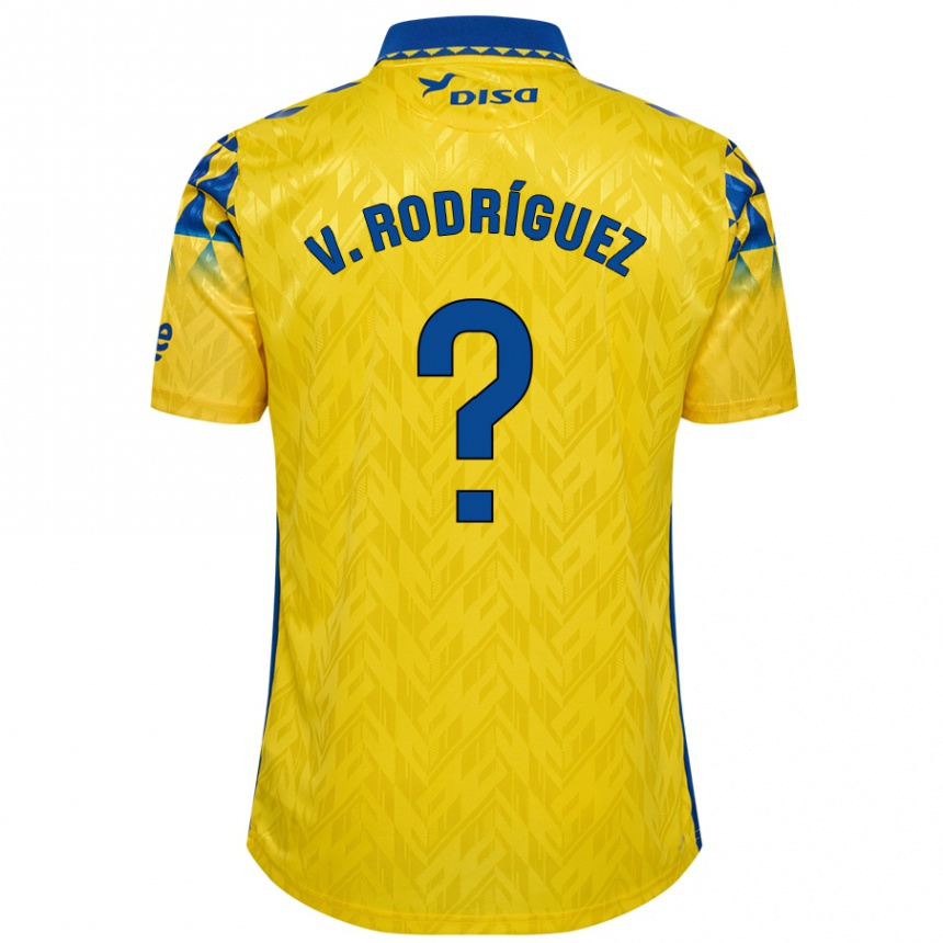 Kids Football Carlos Vicente Rodríguez #0 Yellow Blue Home Jersey 2024/25 T-Shirt