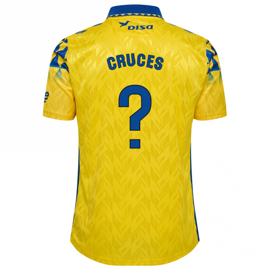 Kids Football Denis Cruces #0 Yellow Blue Home Jersey 2024/25 T-Shirt