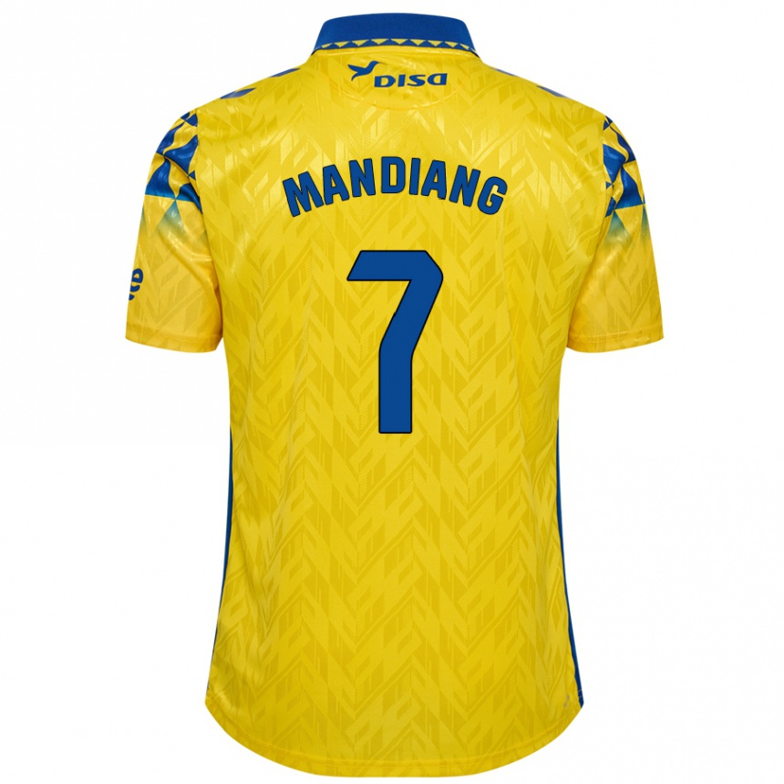 Kids Football Saliou Mandiang #7 Yellow Blue Home Jersey 2024/25 T-Shirt