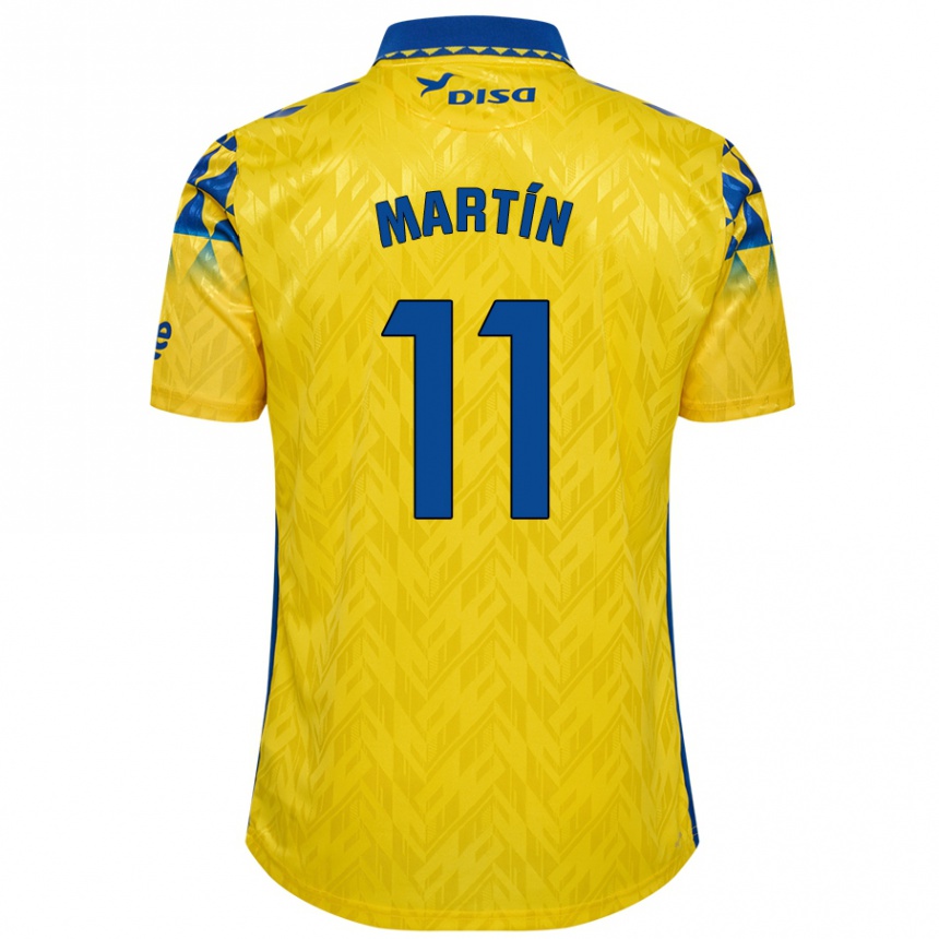 Kids Football Diego Martín #11 Yellow Blue Home Jersey 2024/25 T-Shirt