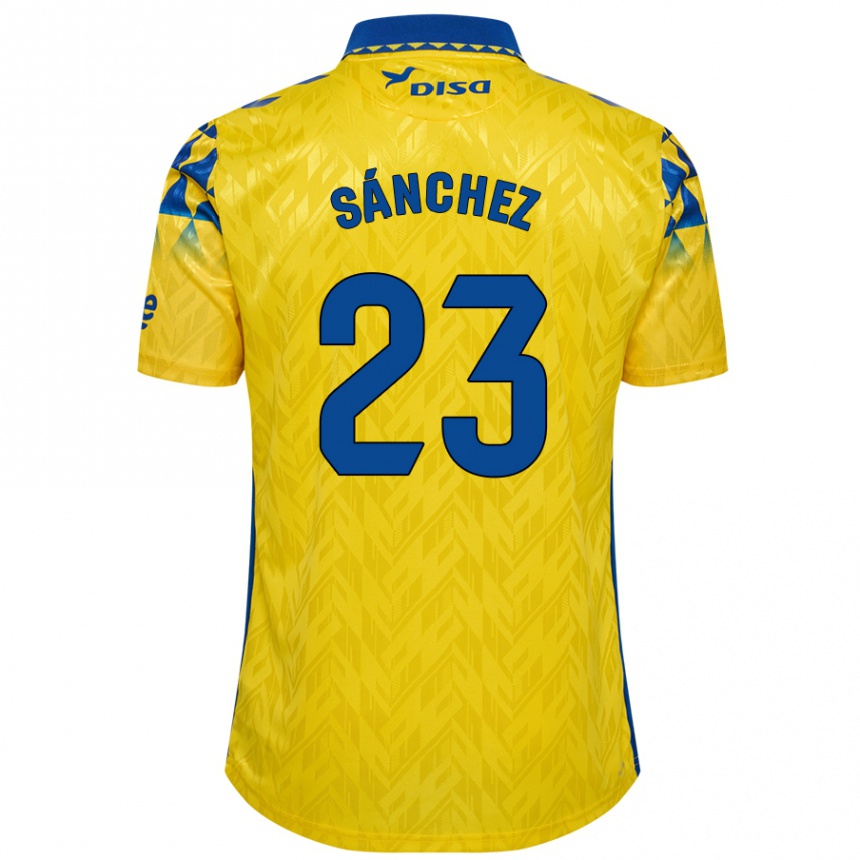 Kids Football Omar Sánchez #23 Yellow Blue Home Jersey 2024/25 T-Shirt