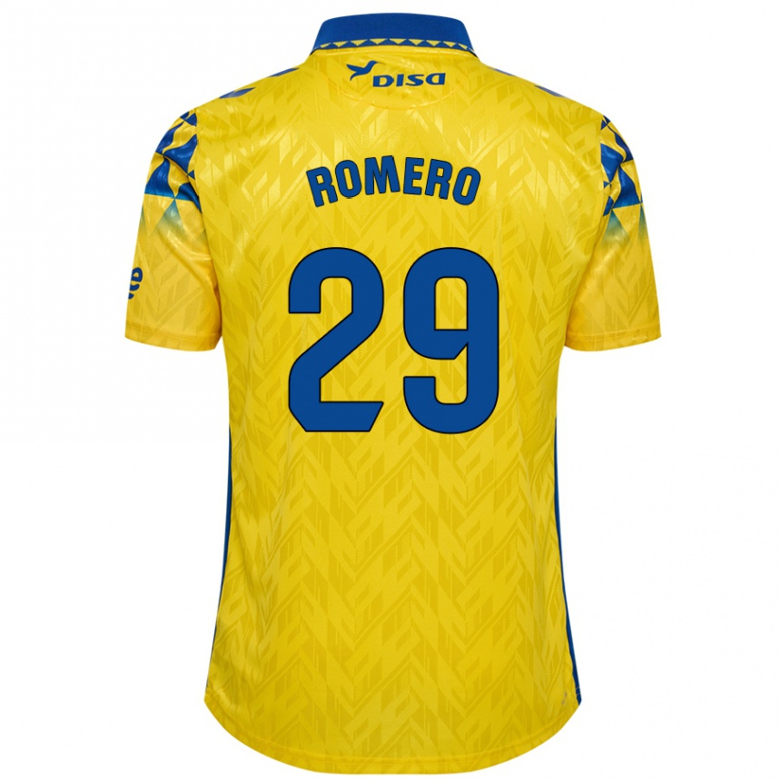 Kids Football Elías Romero #29 Yellow Blue Home Jersey 2024/25 T-Shirt