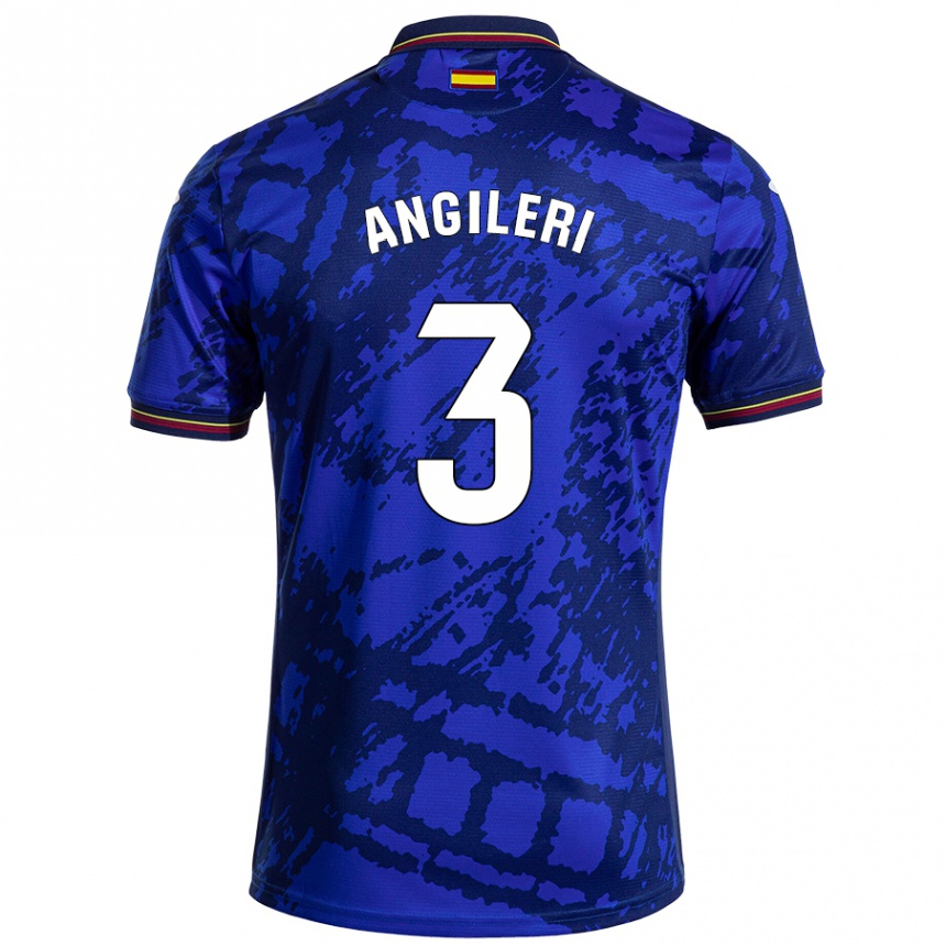 Kids Football Fabrizio Angileri #3 Darker Blue Home Jersey 2024/25 T-Shirt