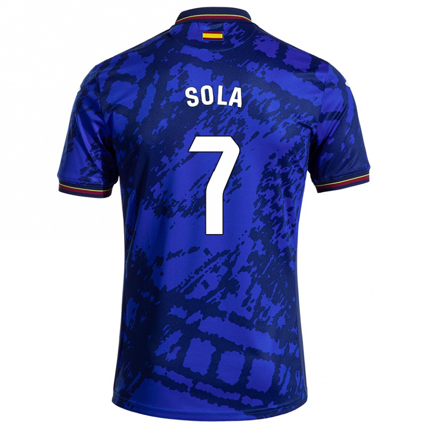 Kids Football Álex Sola #7 Darker Blue Home Jersey 2024/25 T-Shirt