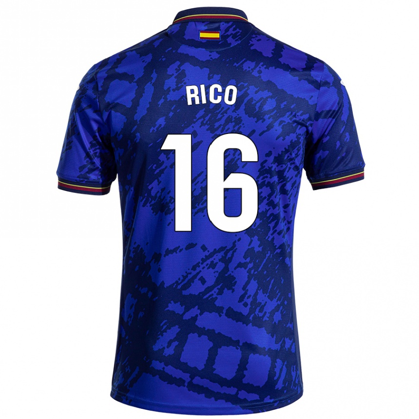 Kids Football Diego Rico #16 Darker Blue Home Jersey 2024/25 T-Shirt