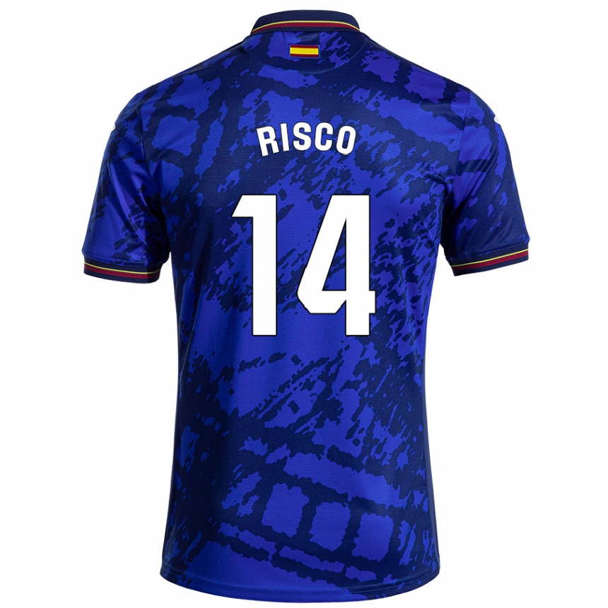 Kids Football Alberto Risco #14 Darker Blue Home Jersey 2024/25 T-Shirt