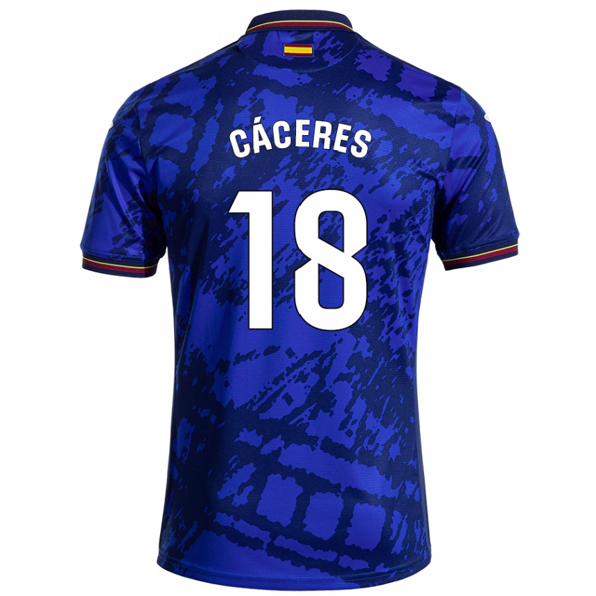 Kids Football Damián Cáceres #18 Darker Blue Home Jersey 2024/25 T-Shirt