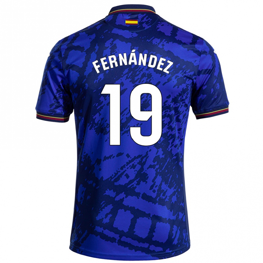 Kids Football Ismael Fernández #19 Darker Blue Home Jersey 2024/25 T-Shirt