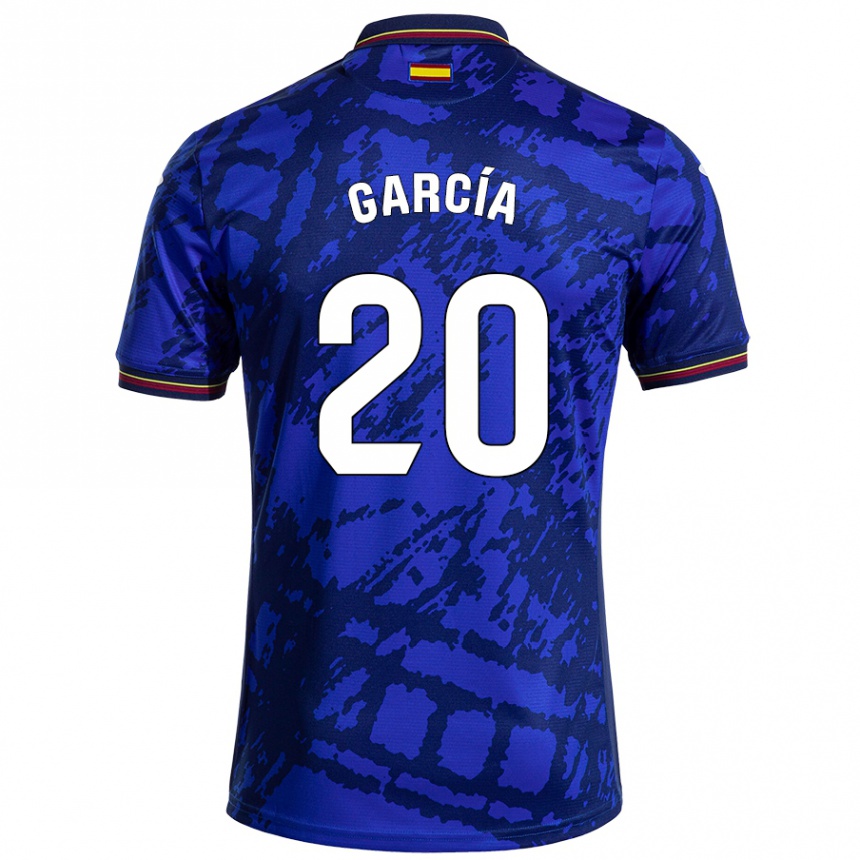 Kids Football Álex García #20 Darker Blue Home Jersey 2024/25 T-Shirt