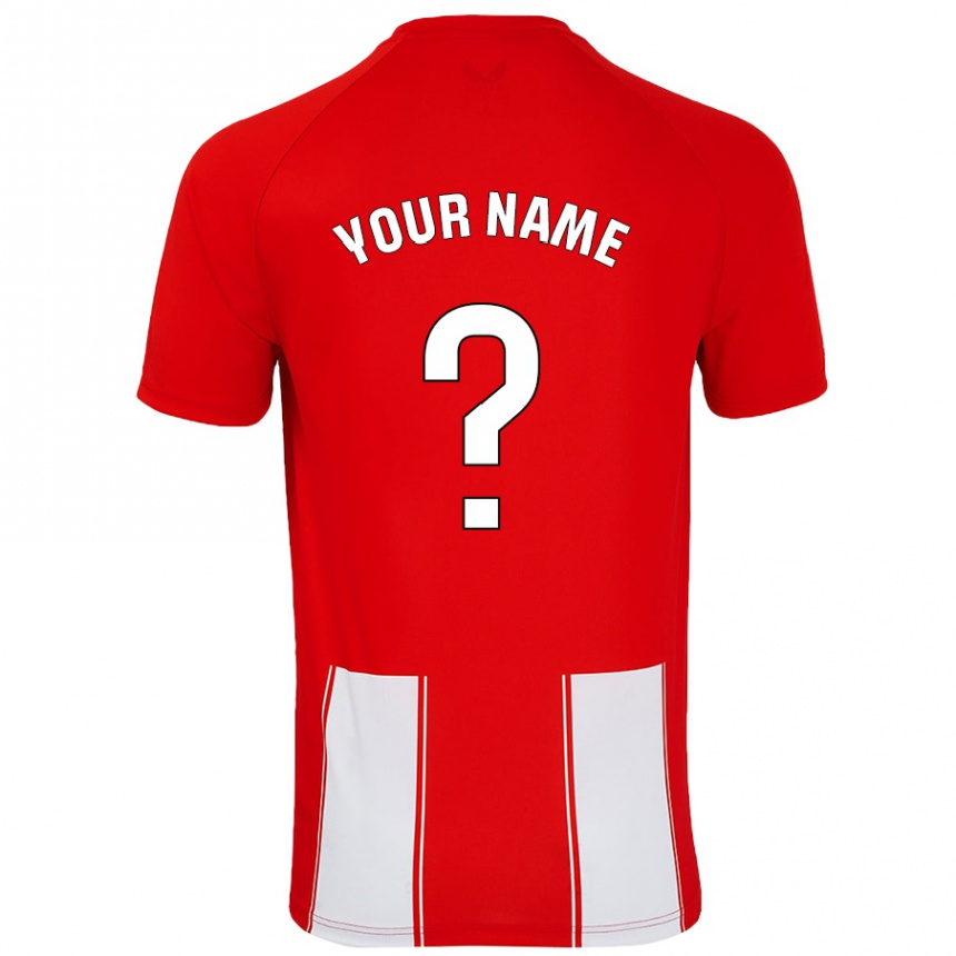 Kids Football Your Name #0 Red White Home Jersey 2024/25 T-Shirt