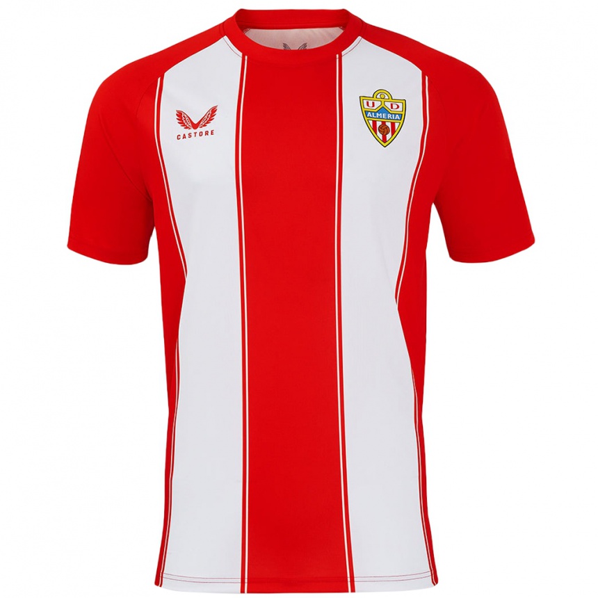 Kids Football Juanmi García #0 Red White Home Jersey 2024/25 T-Shirt