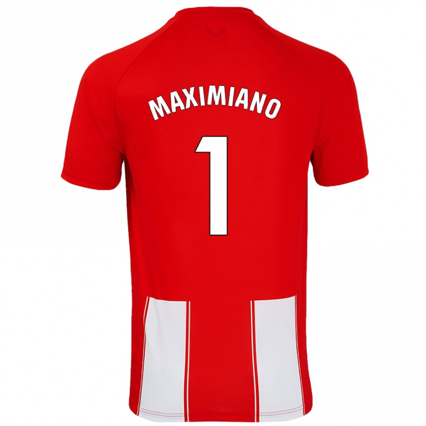 Kids Football Luís Maximiano #1 Red White Home Jersey 2024/25 T-Shirt