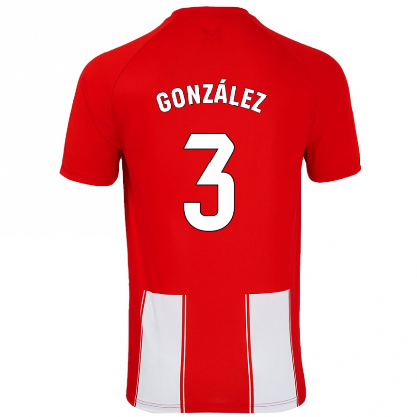 Kids Football Edgar González #3 Red White Home Jersey 2024/25 T-Shirt