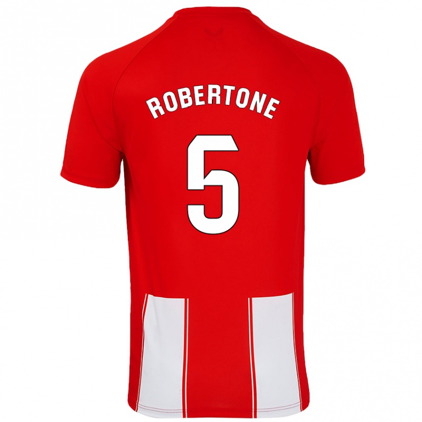 Kids Football Lucas Robertone #5 Red White Home Jersey 2024/25 T-Shirt